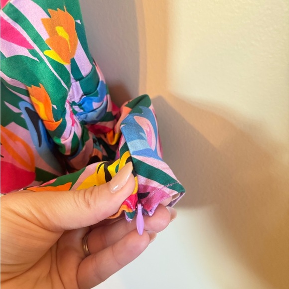 Slate & Willow • Bow Front‎ Avant Garde Floral Crop Top Sz Sm Tropical - Picture 9 of 13